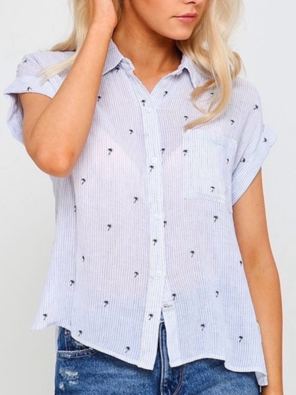 RAILS Whitney | Mini Palms On Royal Stripe | Size L